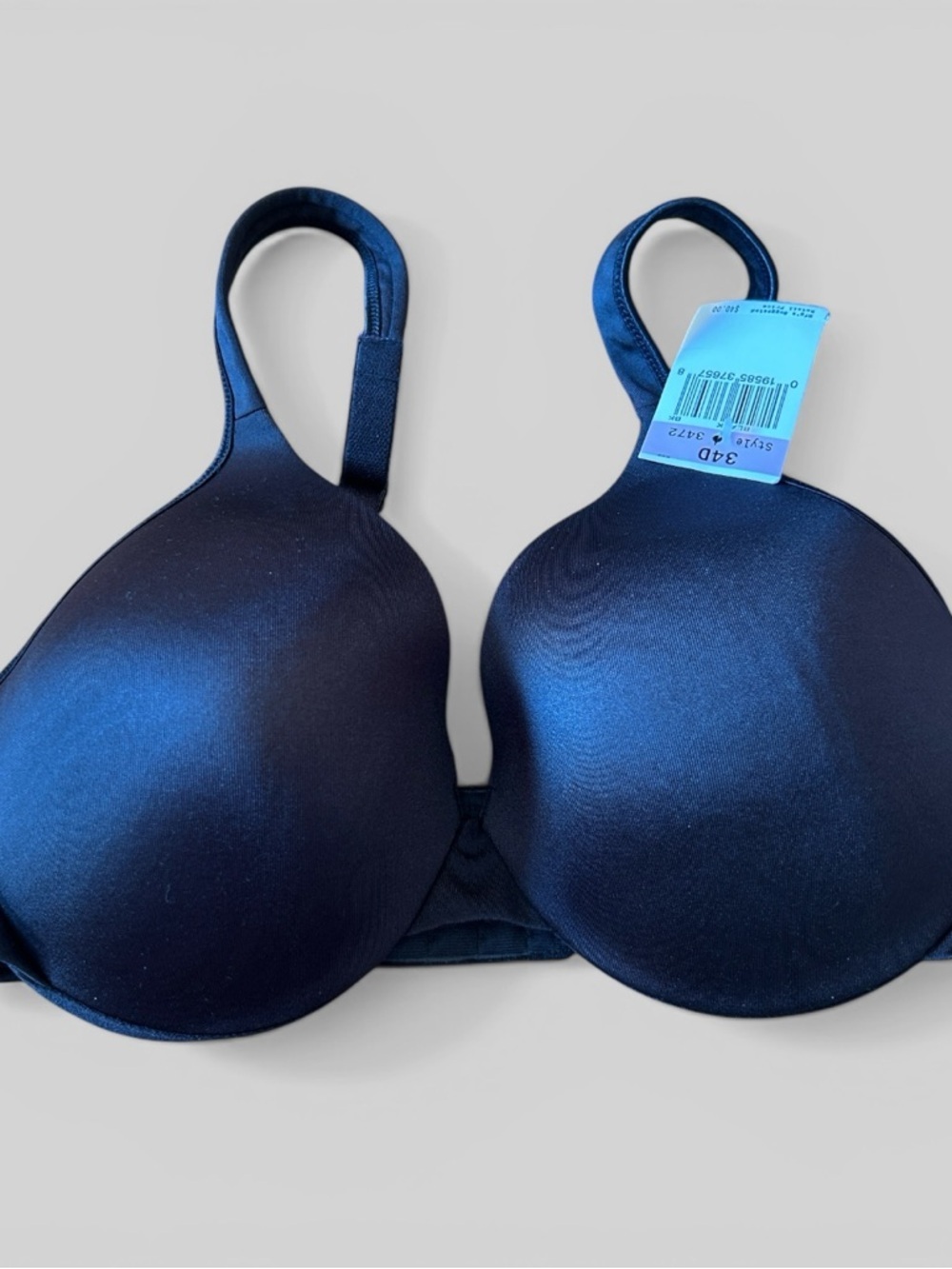 Bali New black padded underwire t shirt bra size 34 D comfort nylon curvy